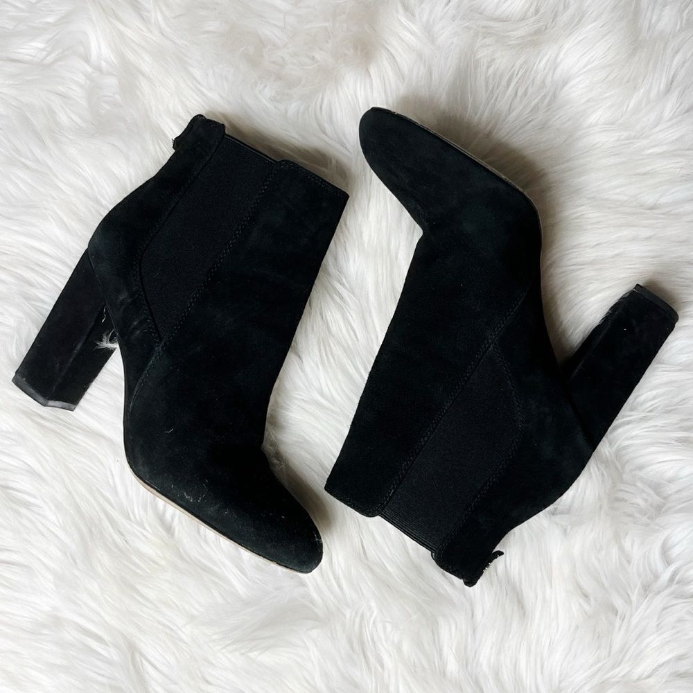 Sam Edelman Chiara Suede Pull On Ankle Booties Black Size 8